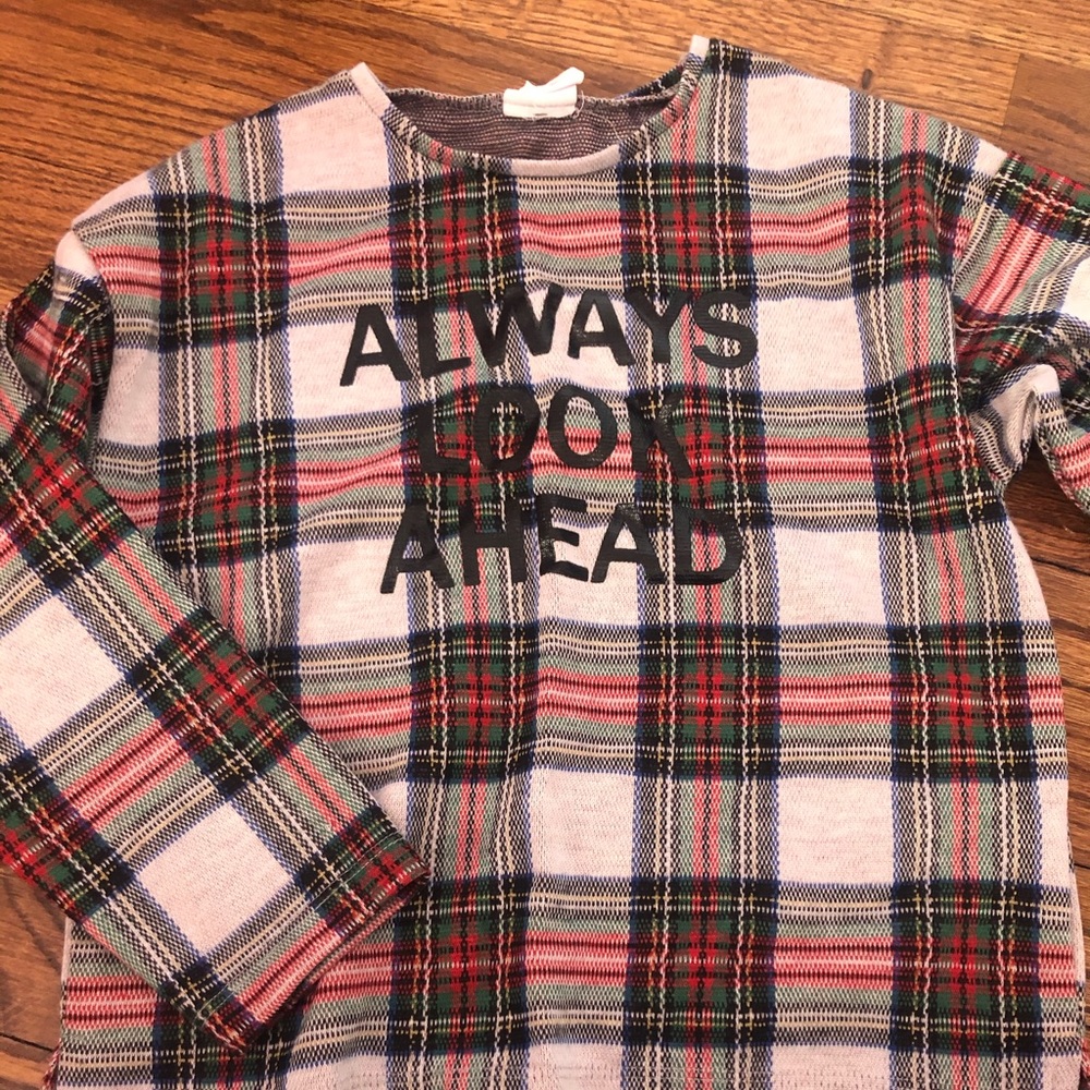 Girls long sleeve plaid shirt